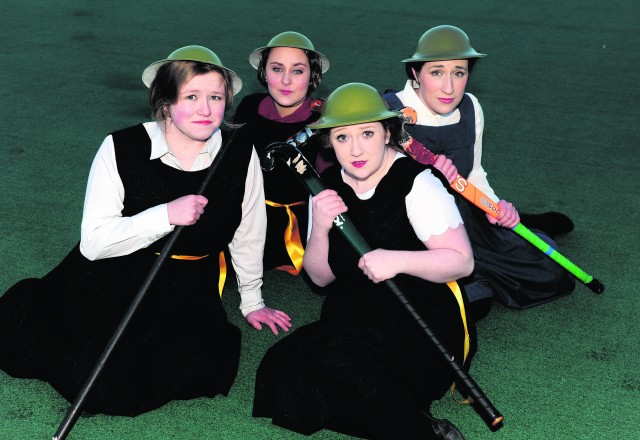 University of Aberdeen's Gilbert and Sullivan are putting on a production of Princess Ida. Pictured are cast members (L:R) Kiera Robertson, Jasmine Jyra, Ashley Snaddon and Katrina Findlay. 29th January 2015. Picture by KATH FLANNERY